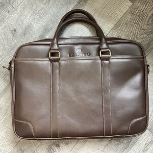 Luxorro Full Grain Genuine Leather Laptop Bag NWT